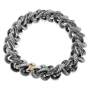 David Yurman sterling bracelet with black diamonds