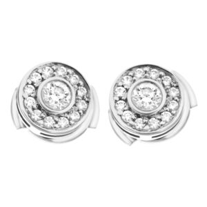 Tiffany & Co. Circlet collection mini diamond stud earrings in platinum