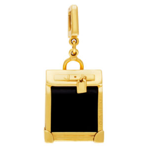 Louis Vuitton onyx steamer bag charm in 18k yellow gold