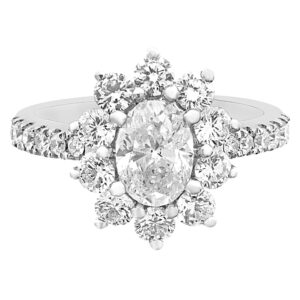 Snowflake diamond ring in 18k white gold