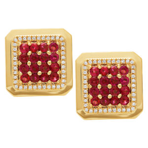 Cufflinks in 18k with rubies & diamonds