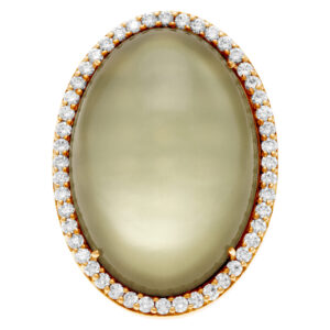 Roberto Coin Lemon Quartz Mother of Pearl & diamond "Cocktail" ring in 18k rose gold