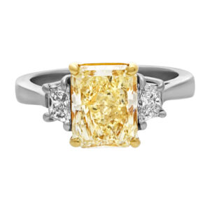 GIA certified 2.76 ct Y-Z, VS2 diamond engagement ring in 18k & platinum