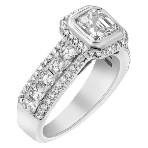 Diamond ring in 18k white gold. 1.05ct diamond (J-K color, VS1 clarity). Size 5