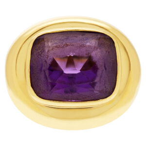 Tiffany & Co Paloma Picasso ring in 18k yellow gold with center amethyst