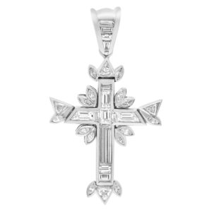 Platinum Cross pendant with over 4.5 carats in various cut diamonds