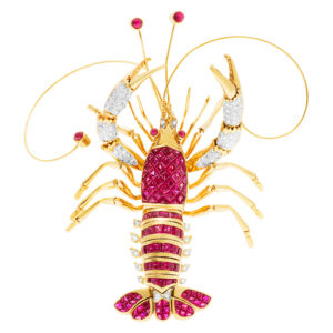 Le Vian Lobster brooch in 18k