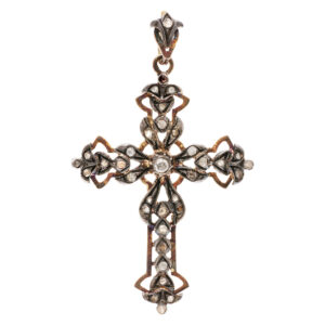 Black cross with diamond accents