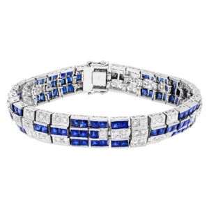 Sapphire & diamond platinum bracelet