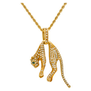 Diamond panther pendant