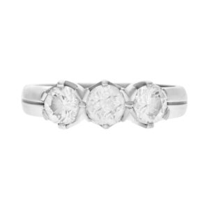 Trinity diamond ring in 18k white gold. 1.25 carats in diamonds. Size 7