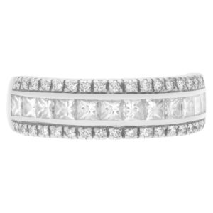 Semi-eternity diamond band in 18k white gold.