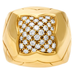 Bvlgari Pyramide in 18k yellow gold with pave diamonds