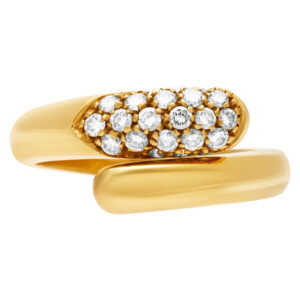 Bvlgari Pave Diamond ring in 18k yellow gold. 0.50 carats. Size 6