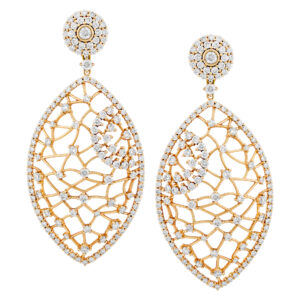 Diamond drop earrings in 18k yellow gold