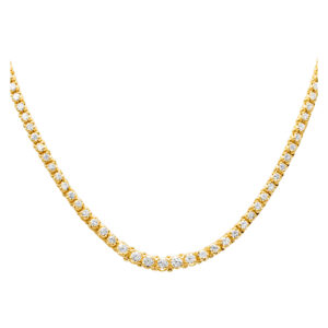 Diamond line necklace in 14k yellow gold. 10 carats (H-I color, VS-SI carity)