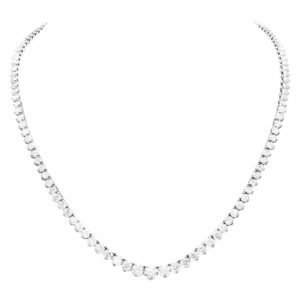 Diamond "Riviera" necklace in 18K white gold