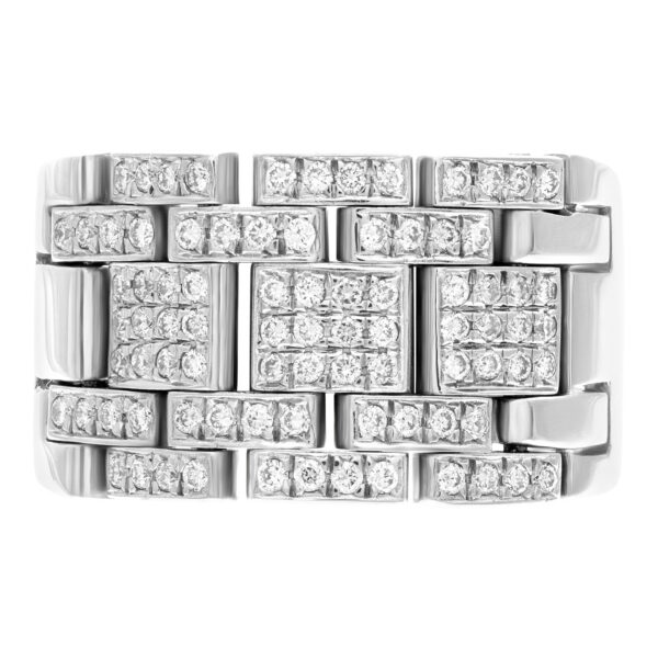 Compliment your Cartier! 18k white gold Tank American style flexible ring