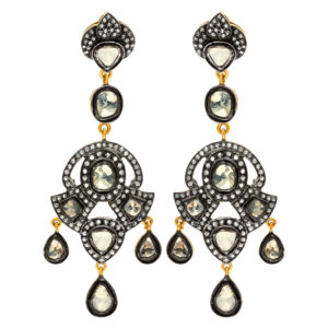 Chandelier rose cut Diamond earrings