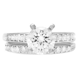 GIA certified diamond engagemen ring app. 1.71 cts I color, VS2 clarity comes with wedding band