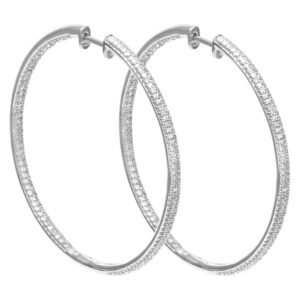 Inside-out diamond hoops in 14k white gold