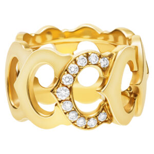 Cartier "C de Cartier' ring in 18k with single set with app. 0.30 cts in diamonds