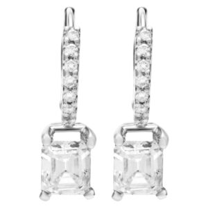 GIA certified emerald cut diamond earrings 1.01 ct (L color , VVS2 clarity) and 1.11 ct (K color, VS2 clarity)