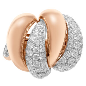 Stunning 18k rose gold ring with 4.28 cts in diamonds