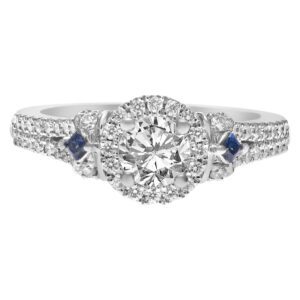 Vera Wang LOVE collection diamond ring in 14k Wg. 0.50 carat center diamond