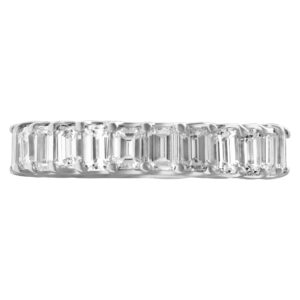 Eternity Emerald Cut Diamond Ring in 18k white gold