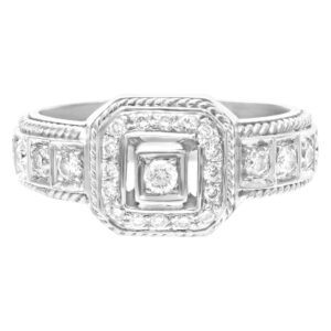 Lovely Diamond ring in 18k white gold. 0.50 carats (I color, SI clarity). Size 8.5