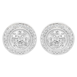 Super sparkling diamond stud earrings 1.06cts ( I-J color, S1 clarity)  in 14k white gold