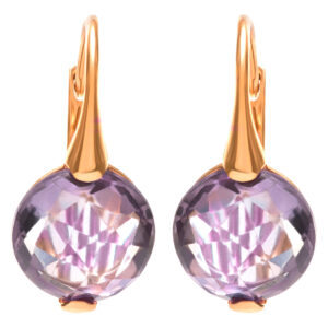 Amethyst earrings in 18K pink gold.