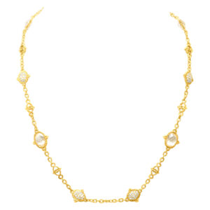 Judith Ripka 18k gold with diamonds necklace