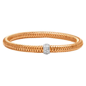 Roberto Coin Primavera bangle in 18k rose gold with 0.22 cts in diamonds