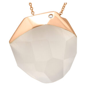 Roberto Coin faceted quartz in 18k rose gold pendant and necklace