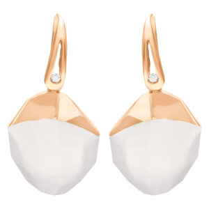 Roberto Coin faceted quartz drop earrings in 18k rose gold