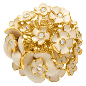 Roberto Coin Spring flower ring in 18k with diamonds accents