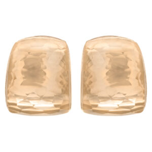 Roberto Coin Martellato Rock Crystal Huggie earrings in 18k rose gold