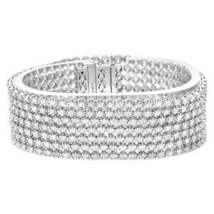 Multi strand diamond bracelet in 18k white gold with diamonds