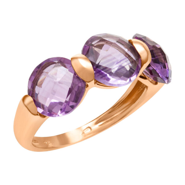 Amethyst ring in 18k yellow gold