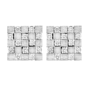 Cufflinks with diamond accents in 14k white gold