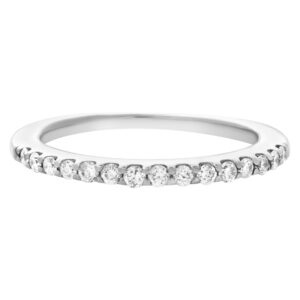 Cute simple diamond band in 14k white gold. 0.15 carats in clean diamonds