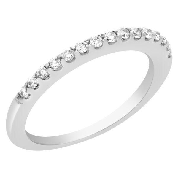 Cute simple diamond band in 14k white gold. 0.15 carats in clean diamonds