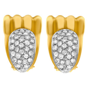 Diamond earrings with appr. 2 cts in diamonds in 18k yellow gold