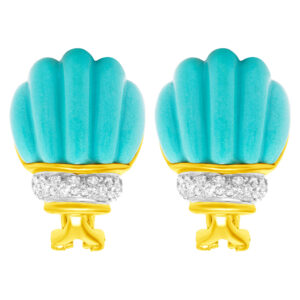 Turquoise and diamond earrings in 18k