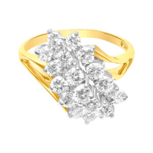 Sparkling diamond ring in 14k white and yellow gold. 1.50 carats. Size 9.25