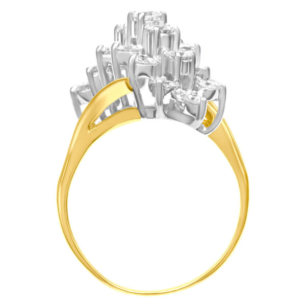 Sparkling diamond ring in 14k white and yellow gold. 1.50 carats. Size 9.25