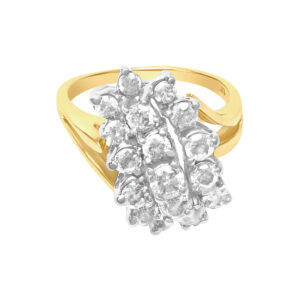 Diamond ring in 14k white and yellow gold. 1.50 carats (I-J color, SI-I clarity)