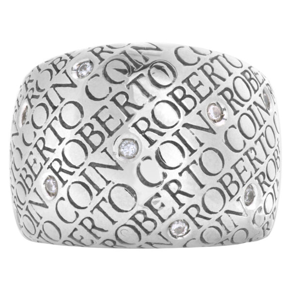 Roberto Coin 18k white gold with 9 diamonds